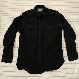 Men's J-Crew Black Chamois Button Up